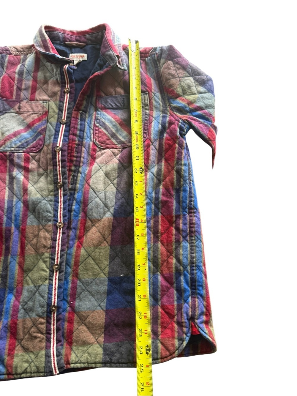 Cat & Jack Quilted Plaid Shacket Kids L 12/14 - Picture 3 of 6